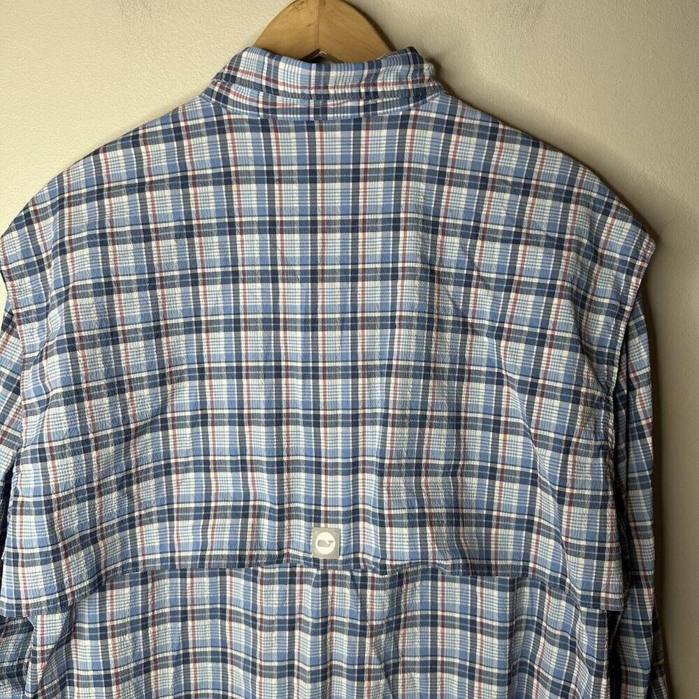 Vineyard Vines Harbor Shirt Mens L Blue Plaid Button Down Fishing Vented Outdoor - Picture 10 of 13